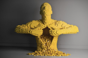 Lego Sculpture Human Opening His Chest