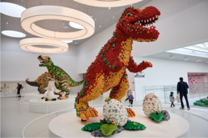 Real life Lego dinosaur exhibition